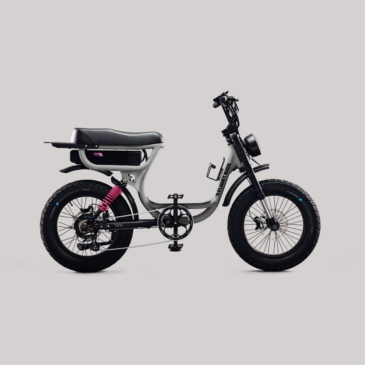 Step Through e-bike in stylish silver - FR333 from Flight Risk Australia