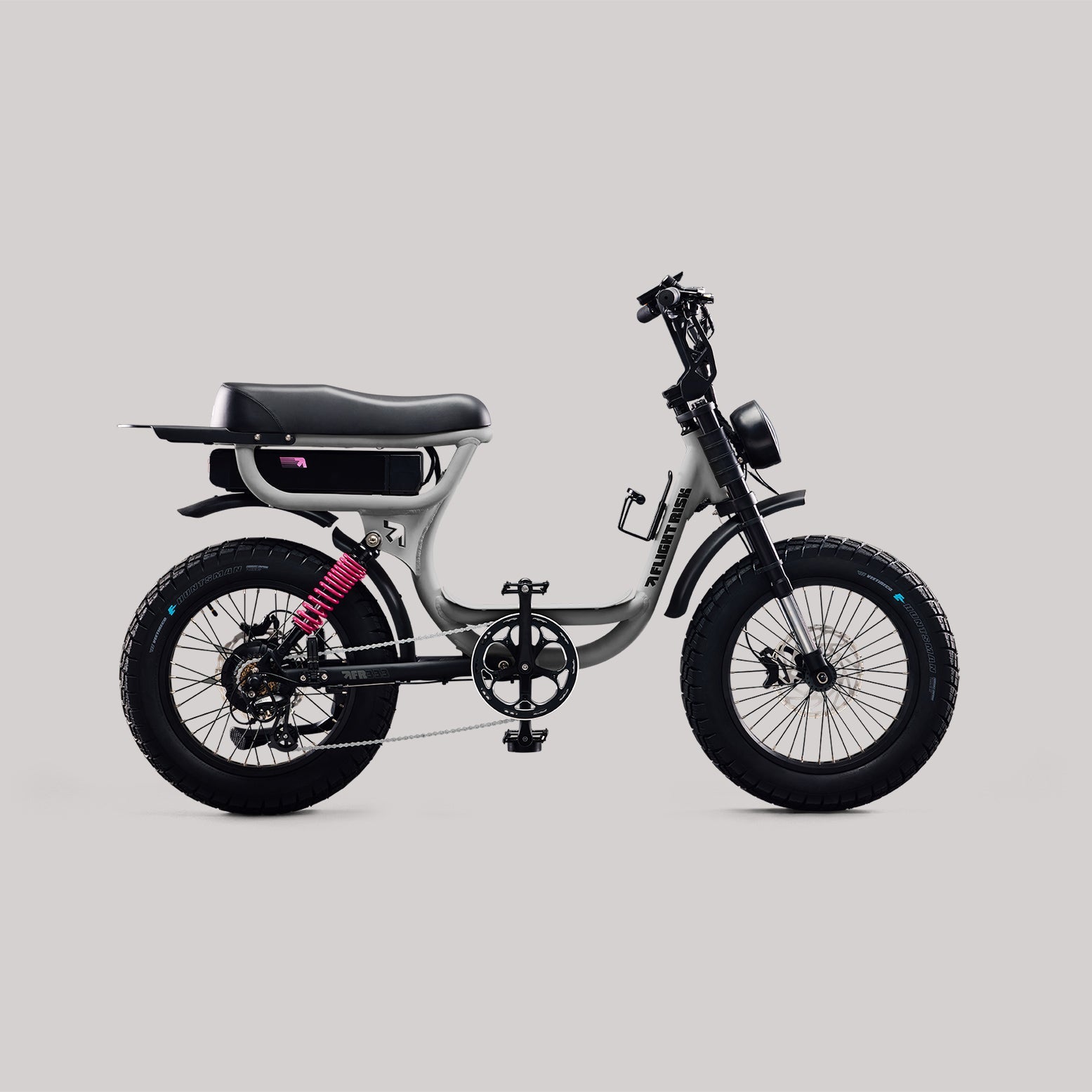 Step Through e-bike in stylish silver - FR333 from Flight Risk Australia