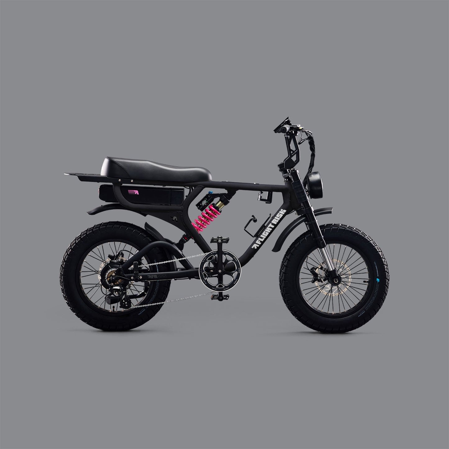 High performance e-bike in black. FR555 from Flight Risk Australia