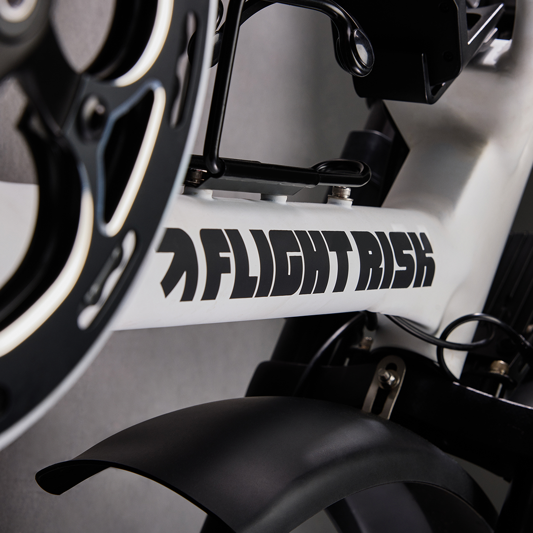 White electric bike - FR555 e-bike from Flight Risk Australia