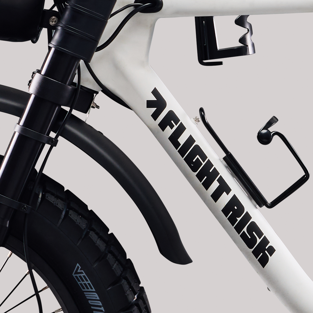 FR555 e-bike  in white from Flight Risk Australia