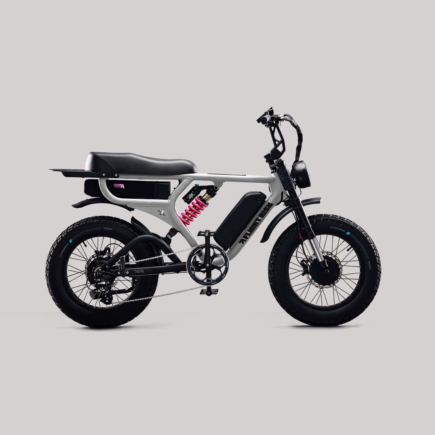 FR777 dual motor ebike in silver from Flight Risk Australian electric bikes