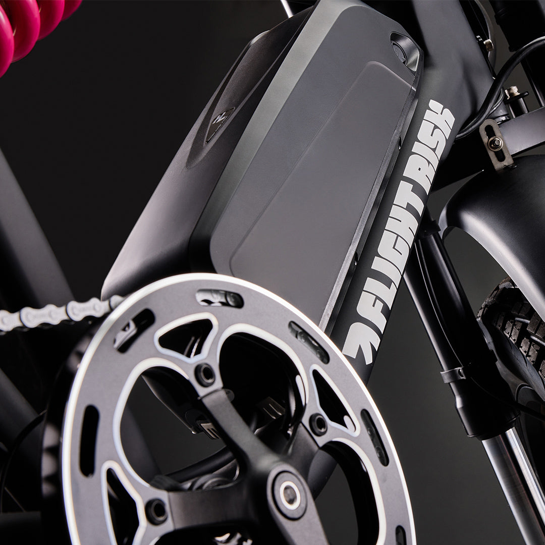 Flight Risk dual motor e-bike with high tech battery safety in Black - FR777