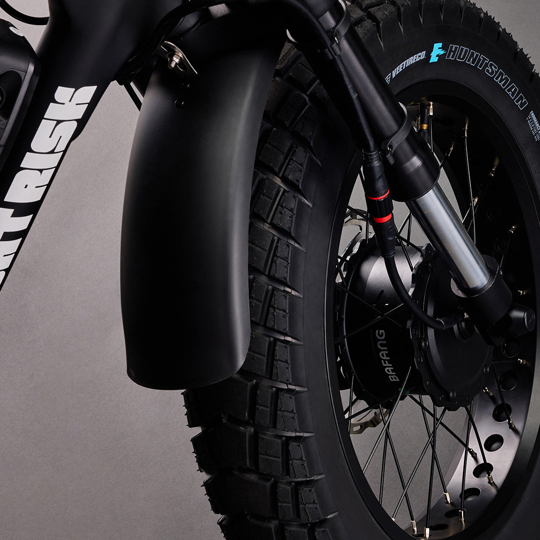 dual motor ebikes from Flight Risk with the black FR777 with blinkers and gps tracking
