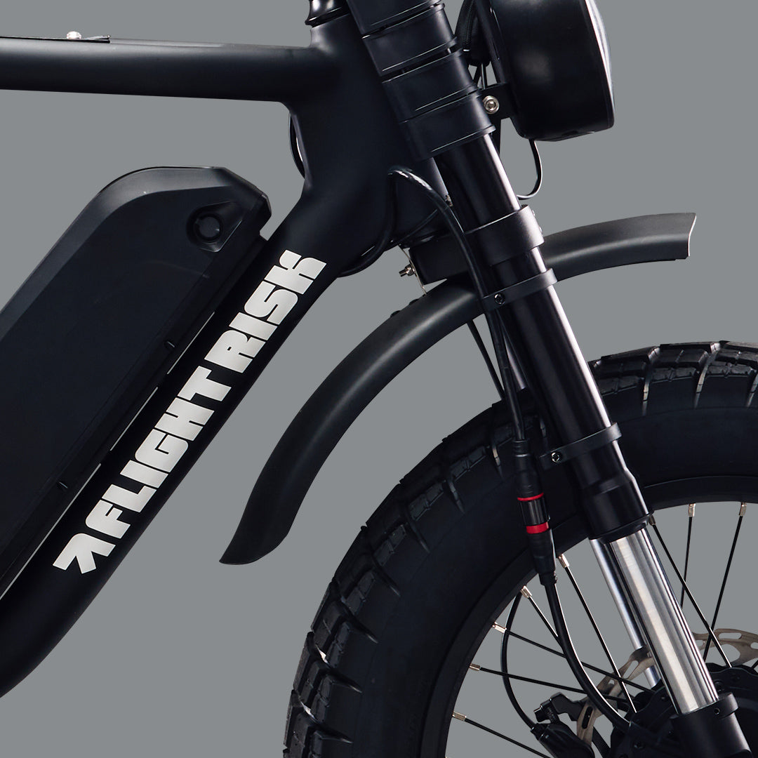 Flight Risk electric bikes with gps tracking and dual motor with the FR777 in Black